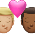 👨🏼‍❤️‍💋‍👨🏾 kiss: man, man, medium-light skin tone, medium-dark skin tone display on Apple